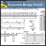 【CAD Details】Concrete Bridge CAD Details - Architecture Autocad Blocks,CAD Details,CAD Drawings,3D Models,PSD,Vector,Sketchup Download