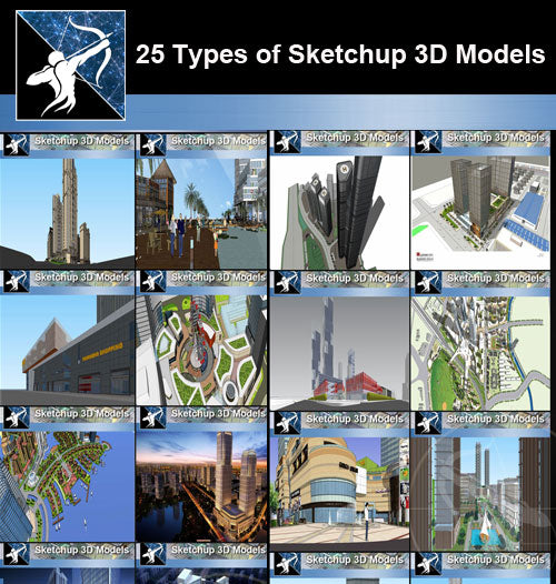★Best 25 Types of Mix Commercial,Residential Building Sketchup 3D Models Collection(Recommanded!!) - Architecture Autocad Blocks,CAD Details,CAD Drawings,3D Models,PSD,Vector,Sketchup Download