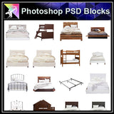 【Photoshop PSD Blocks】Bed Blocks V2 - Architecture Autocad Blocks,CAD Details,CAD Drawings,3D Models,PSD,Vector,Sketchup Download