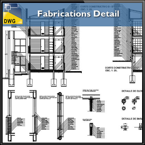 【CAD Details】Fabrications detail autocad dwg files - Architecture Autocad Blocks,CAD Details,CAD Drawings,3D Models,PSD,Vector,Sketchup Download
