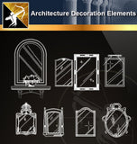 Free CAD Architecture Decoration Elements 1 - Architecture Autocad Blocks,CAD Details,CAD Drawings,3D Models,PSD,Vector,Sketchup Download