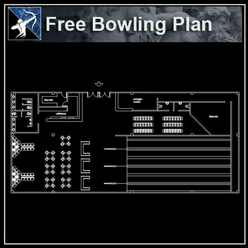 【Architecture CAD Projects】Bowling field CAD plans ,CAD Blocks - Architecture Autocad Blocks,CAD Details,CAD Drawings,3D Models,PSD,Vector,Sketchup Download