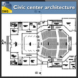 【Architecture CAD Projects】@Civic center architecture projects detail cad drawings - Architecture Autocad Blocks,CAD Details,CAD Drawings,3D Models,PSD,Vector,Sketchup Download