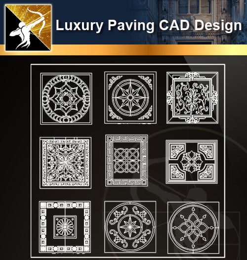 ★Luxury Ground Design-CAD Paving Blocks - Architecture Autocad Blocks,CAD Details,CAD Drawings,3D Models,PSD,Vector,Sketchup Download