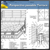 【CAD Details】Perspective passable Terrace CAD Details - Architecture Autocad Blocks,CAD Details,CAD Drawings,3D Models,PSD,Vector,Sketchup Download
