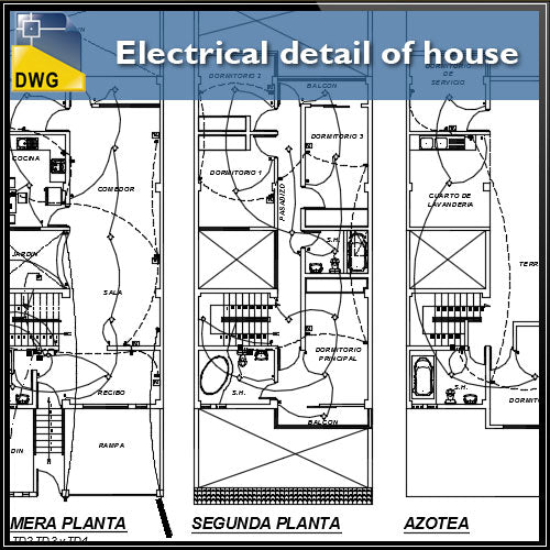 【CAD Details】Electrical Detaisl of house in autocad dwg files - Architecture Autocad Blocks,CAD Details,CAD Drawings,3D Models,PSD,Vector,Sketchup Download