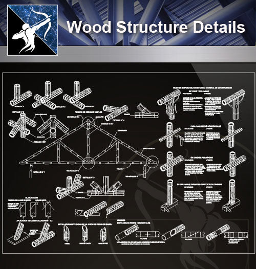 【Wood Constructure Details】Wood Structure Details (Recommand) - Architecture Autocad Blocks,CAD Details,CAD Drawings,3D Models,PSD,Vector,Sketchup Download