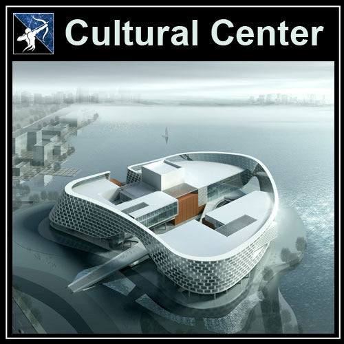 【Architecture CAD Projects】Cultural Center Design CAD Blocks,Plans,Layout V2