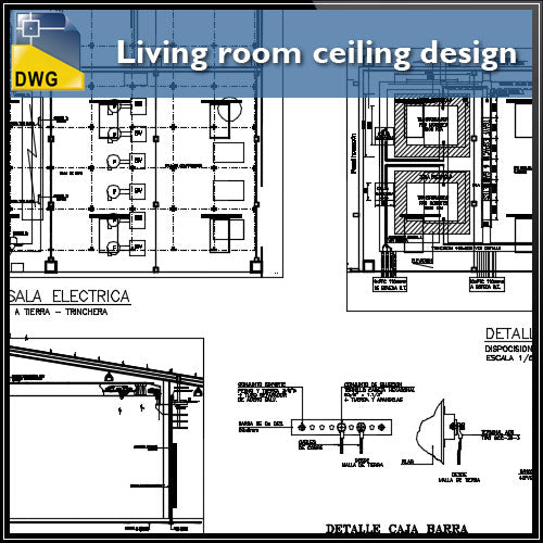 【CAD Details】Living room ceiling design and detail dwg files - Architecture Autocad Blocks,CAD Details,CAD Drawings,3D Models,PSD,Vector,Sketchup Download