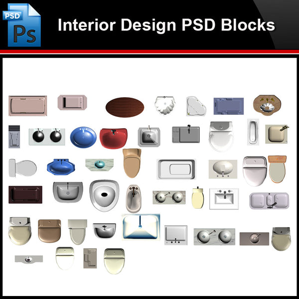 ★Photoshop PSD Blocks-Interior Design PSD Blocks-Toilet ware PSD Blocks - Architecture Autocad Blocks,CAD Details,CAD Drawings,3D Models,PSD,Vector,Sketchup Download