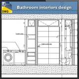【Interior Design CAD Drawings】@Bathroom interiors design and detail in autocad dwg files - Architecture Autocad Blocks,CAD Details,CAD Drawings,3D Models,PSD,Vector,Sketchup Download