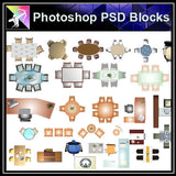 【Photoshop PSD Blocks】Desk Blocks - Architecture Autocad Blocks,CAD Details,CAD Drawings,3D Models,PSD,Vector,Sketchup Download