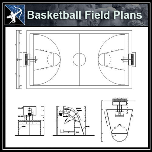 【Architecture CAD Projects】Basketball field CAD plans ,CAD Blocks - Architecture Autocad Blocks,CAD Details,CAD Drawings,3D Models,PSD,Vector,Sketchup Download