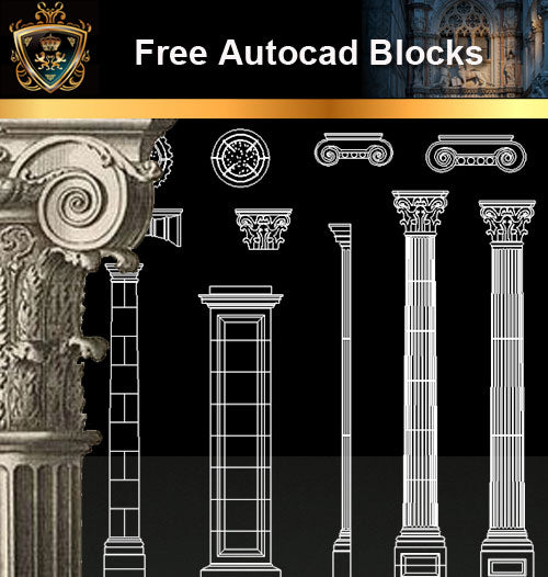 ★Free CAD Blocks-Architecture Decorative Elements V.16 - Architecture Autocad Blocks,CAD Details,CAD Drawings,3D Models,PSD,Vector,Sketchup Download