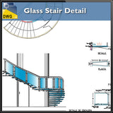 【CAD Details】Glass Stair CAD Detail - Architecture Autocad Blocks,CAD Details,CAD Drawings,3D Models,PSD,Vector,Sketchup Download