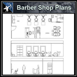 【Architecture CAD Projects】Barber Shop CAD plan CAD Blocks - Architecture Autocad Blocks,CAD Details,CAD Drawings,3D Models,PSD,Vector,Sketchup Download