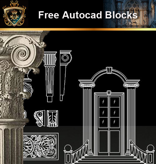 ★Free CAD Blocks-Architecture Decorative Elements V.17 - Architecture Autocad Blocks,CAD Details,CAD Drawings,3D Models,PSD,Vector,Sketchup Download