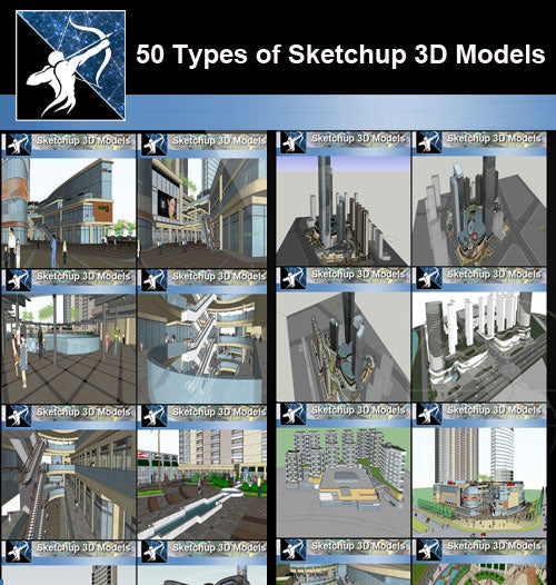 ★Best 50 Types of City Design,Commercial Building Sketchup 3D Models Collection(Recommanded!!) - Architecture Autocad Blocks,CAD Details,CAD Drawings,3D Models,PSD,Vector,Sketchup Download