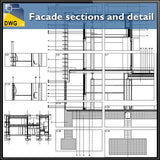 【CAD Details】Facade sections and CAD Details - Architecture Autocad Blocks,CAD Details,CAD Drawings,3D Models,PSD,Vector,Sketchup Download