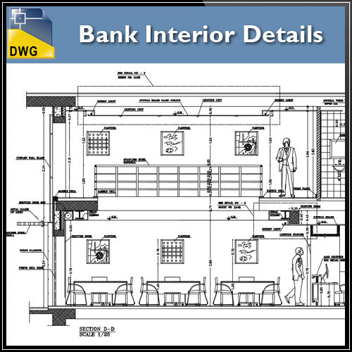 【Architecture CAD Projects】Bank Office Interior Design CAD Blocks,Elevation Drawings - Architecture Autocad Blocks,CAD Details,CAD Drawings,3D Models,PSD,Vector,Sketchup Download