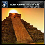【World Famous Architecture CAD Drawings】Pyramid chichen itza CAD 3d model - Architecture Autocad Blocks,CAD Details,CAD Drawings,3D Models,PSD,Vector,Sketchup Download