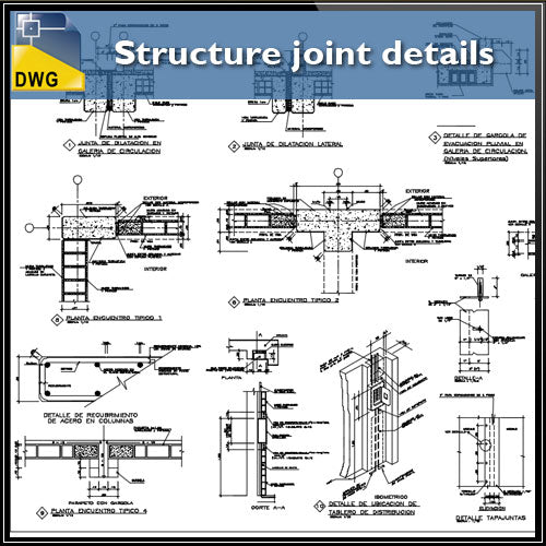【CAD Details】Structure joint CAD Details - Architecture Autocad Blocks,CAD Details,CAD Drawings,3D Models,PSD,Vector,Sketchup Download