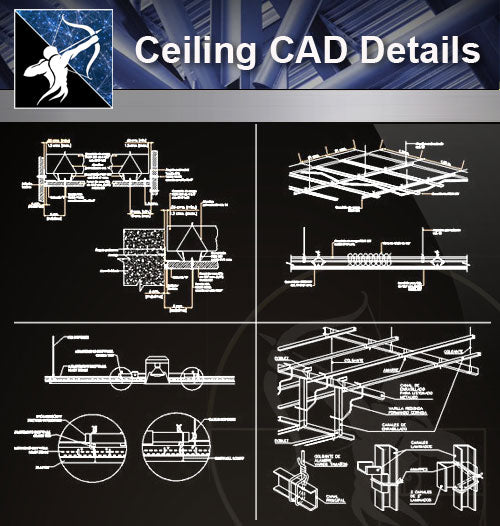 【Ceiling Details】Ceiling Design Details 1 - Architecture Autocad Blocks,CAD Details,CAD Drawings,3D Models,PSD,Vector,Sketchup Download