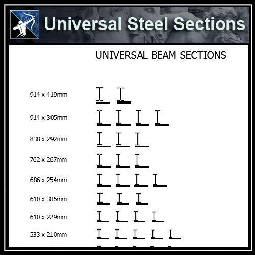 ★Free CAD Details-Universal Steel Sections 1 - Architecture Autocad Blocks,CAD Details,CAD Drawings,3D Models,PSD,Vector,Sketchup Download