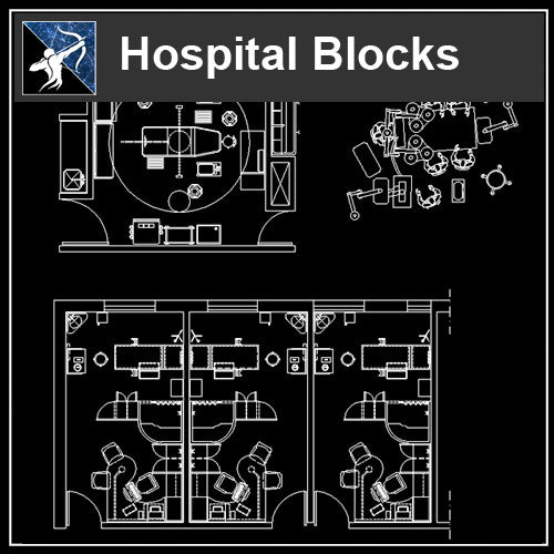 【Architecture CAD Projects】Hospital CAD Blocks and Plans - Architecture Autocad Blocks,CAD Details,CAD Drawings,3D Models,PSD,Vector,Sketchup Download