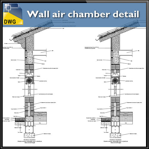 【CAD Details】Wall air chamber CAD Details - Architecture Autocad Blocks,CAD Details,CAD Drawings,3D Models,PSD,Vector,Sketchup Download