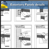 【CAD Details】Exteriors Panels CAD details dwg files - Architecture Autocad Blocks,CAD Details,CAD Drawings,3D Models,PSD,Vector,Sketchup Download