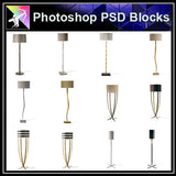 【Photoshop PSD Blocks】Floor Lamps PSD Blocks - Architecture Autocad Blocks,CAD Details,CAD Drawings,3D Models,PSD,Vector,Sketchup Download