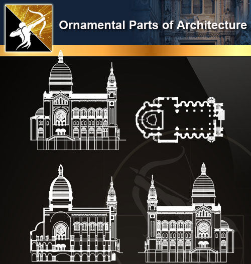 Ornamental Parts of Architecture 5 - Architecture Autocad Blocks,CAD Details,CAD Drawings,3D Models,PSD,Vector,Sketchup Download