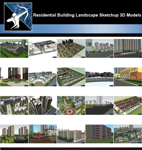 ★Best 20 Types of Residential Building Landscape Sketchup 3D Models Collection V.3 - Architecture Autocad Blocks,CAD Details,CAD Drawings,3D Models,PSD,Vector,Sketchup Download