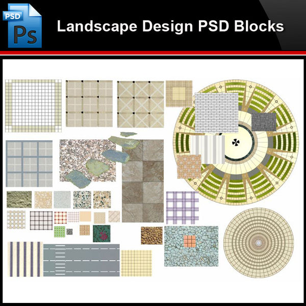 ★Photoshop PSD Blocks-Landscape Design PSD Blocks-2D Paving PSD Blocks - Architecture Autocad Blocks,CAD Details,CAD Drawings,3D Models,PSD,Vector,Sketchup Download