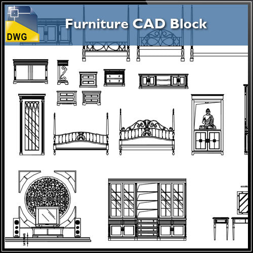 【Interior Design CAD Drawings】@Furniture Cad blocks, CAD Drawings - Architecture Autocad Blocks,CAD Details,CAD Drawings,3D Models,PSD,Vector,Sketchup Download