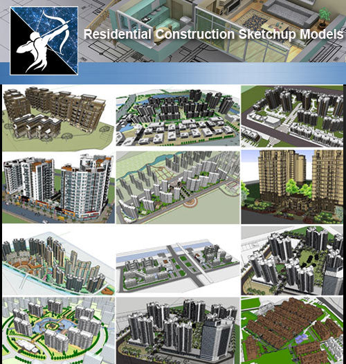 ★Sketchup 3D Models-Residential Construction Sketchup Models - Architecture Autocad Blocks,CAD Details,CAD Drawings,3D Models,PSD,Vector,Sketchup Download