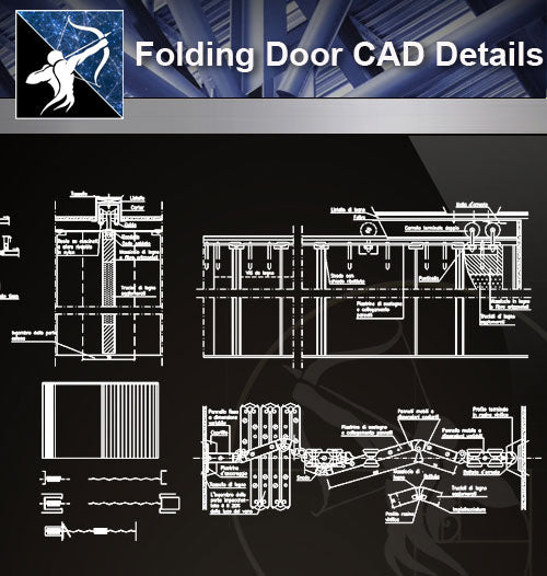 【Door Details】Folding Door,Details - Architecture Autocad Blocks,CAD Details,CAD Drawings,3D Models,PSD,Vector,Sketchup Download