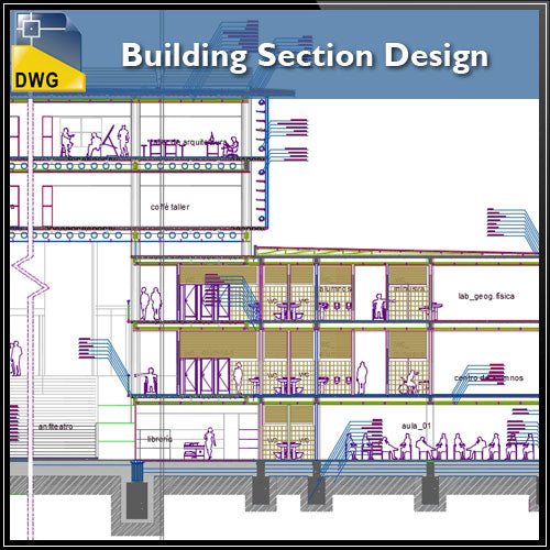 【CAD Details】Building Section design CAD Drawings - Architecture Autocad Blocks,CAD Details,CAD Drawings,3D Models,PSD,Vector,Sketchup Download