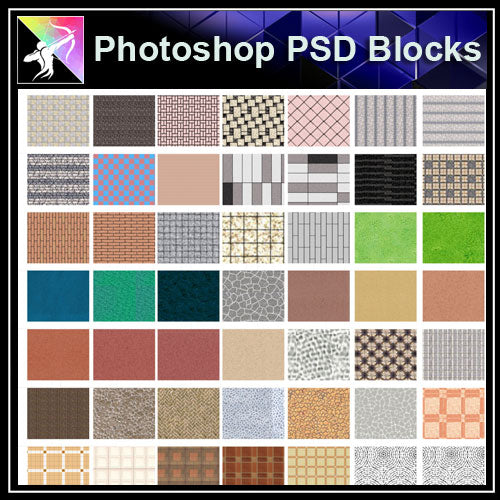 Photoshop PSD Landscape Paving Blocks - Architecture Autocad Blocks,CAD Details,CAD Drawings,3D Models,PSD,Vector,Sketchup Download