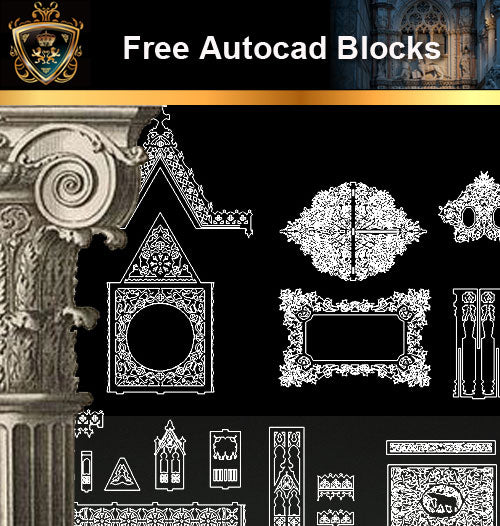 ★Free CAD Blocks-Architecture Decorative Elements V.9 - Architecture Autocad Blocks,CAD Details,CAD Drawings,3D Models,PSD,Vector,Sketchup Download