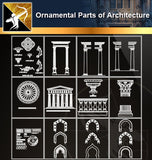 Ornamental Parts of Architecture 2 - Architecture Autocad Blocks,CAD Details,CAD Drawings,3D Models,PSD,Vector,Sketchup Download