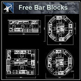 【Architecture CAD Projects】Bar,Pub CAD Blocks,Plans,Elevation - Architecture Autocad Blocks,CAD Details,CAD Drawings,3D Models,PSD,Vector,Sketchup Download