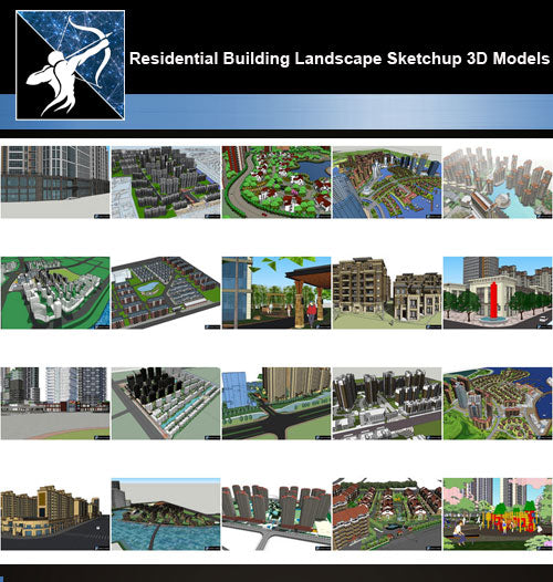 ★Best 20 Types of Residential Building Landscape Sketchup 3D Models Collection V.6 - Architecture Autocad Blocks,CAD Details,CAD Drawings,3D Models,PSD,Vector,Sketchup Download