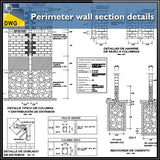 【CAD Details】Perimeter wall section design CAD drawing - Architecture Autocad Blocks,CAD Details,CAD Drawings,3D Models,PSD,Vector,Sketchup Download