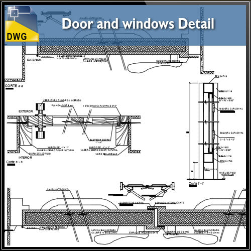 【CAD Details】Door and Windows CAD Details - Architecture Autocad Blocks,CAD Details,CAD Drawings,3D Models,PSD,Vector,Sketchup Download