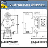 【CAD Details】Diaphragm pump CAD Drawing in 2d - Architecture Autocad Blocks,CAD Details,CAD Drawings,3D Models,PSD,Vector,Sketchup Download
