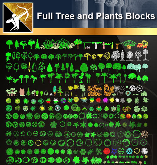 ★Full Tree and Plants Blocks - Architecture Autocad Blocks,CAD Details,CAD Drawings,3D Models,PSD,Vector,Sketchup Download
