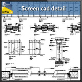 【CAD Details】Screen CAD Details - Architecture Autocad Blocks,CAD Details,CAD Drawings,3D Models,PSD,Vector,Sketchup Download
