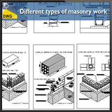 【CAD Details】Different types of masonry work CAD Design Drawing - Architecture Autocad Blocks,CAD Details,CAD Drawings,3D Models,PSD,Vector,Sketchup Download